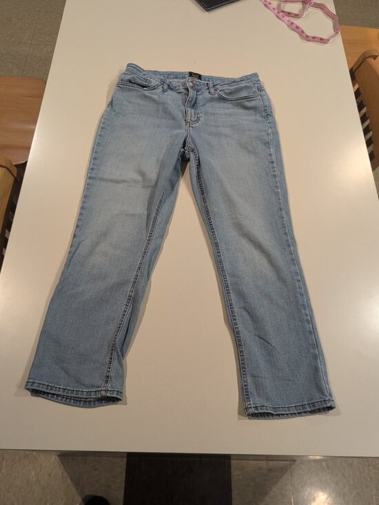 Lee Denim - Lee Pants Women's 32x27 Light Blue Straight Leg Jeans Solid Pocketed